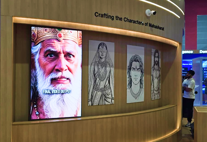 AI-generated Mahabharat character display